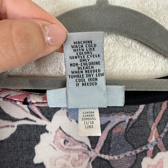 Catherines Women 4X Strawbridge Fit & Flare Dress Black Floral Soft Knit - Picture 5 of 11